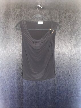 Rebel Society - NWOT Black Tank with Goldtone Embellishment size large